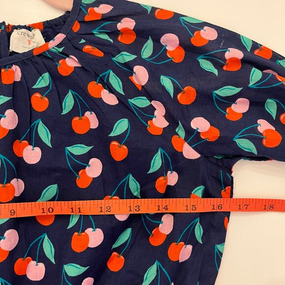 NWT J Crew Crewcuts Cherry Print Dress Girls 12 Navy Cottage Fruit Tiered Cotton - Picture 8 of 12
